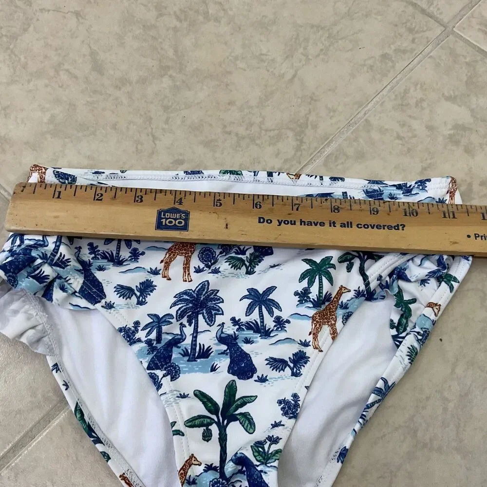Janie and Jack Safari Toile Ruffle Rash Guard Swim Set girls size 10 swim ,surf,